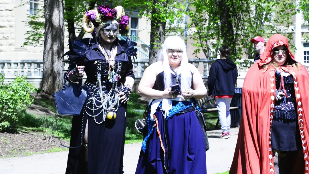 Players in cosplay attenting the event